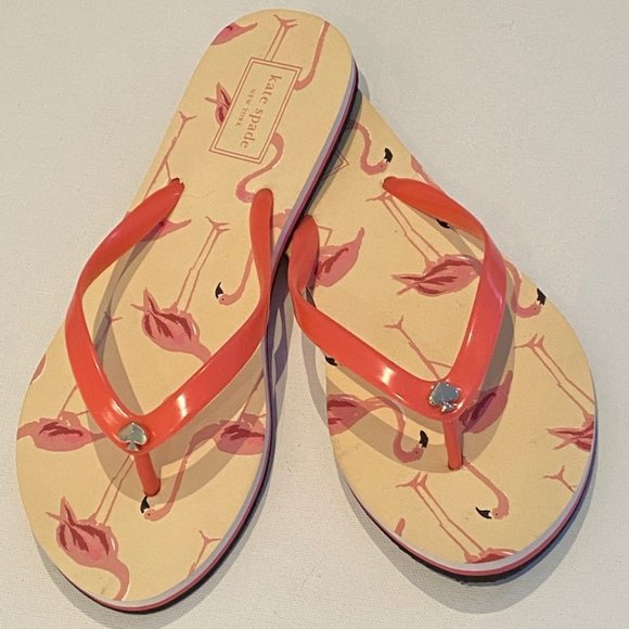 KATE SPADE New York Flamingo Pink Flip Flop Thongs - Picture 1 of 2